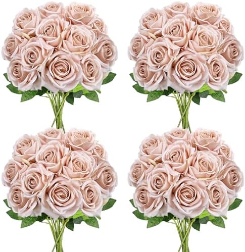 48 PCS Boho Roses Artificial Flowers, Silk by DIYDOFUN