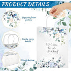 Kolldenn 50 Pcs Welcome Bags for Wedding Guests with Handles, Blue, Floral - Image 2