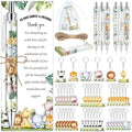 145 Pieces Safari Baby Shower Favors for Guest Wild Animal Ballpoint Pens and Keychains Gifts Bulk Retractable Jungle Baby Shower Pens Gender Reveal Thank You Cards Souvenirs Prizes by EYNDYN