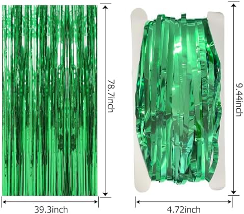 20 Pack Foil Curtain Backdrop Green Metallic Tinsel Foil Fringe Curtains Photo Booth Props for Birthday Wedding Engagement Baby Shower Bachelorette Christmas Holiday Celebration Party Decorations - Image 7