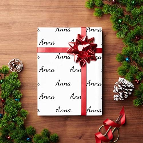 MyPupSocks Custom Name Wrapping Paper, Name White Personalized Logo Gift Wrap Paper Funny Wrapping Paper Roll 58x23 for Boys Girls Kids Birthday Christmas Anniversary 3 Rolls - Image 4