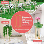 10PCS Wedding Flower Stand, 23.6Inch/60cm Gold Column Vases Rack for Baby Shower Birthday Party Decoration Garden Arbor Frame Holder for Flower Balloon Decor Road Leads - Image 2
