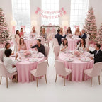 sancua Pink Round Tablecloth 90 Inch Fit 30-72 Inch Tables, 8 Pack - Image 3