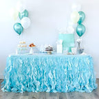Mint Green Table Skirt. 6ft Table Skirt with Double Layer Organza! Baby Shower Decorations, Mermaid Party, Birthday, Under The Sea Decorations. Tutu Table Skirts for Rectangle Tables 6ft by BluekateParty