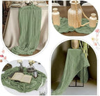25 Pack Sage Green Cheesecloth Table Runner 17 x 108 Inch Gauze Table Runner Fabric Semi Sheer Cheese Cloth Table Runner Bulk for Rustic Romantic Wedding Baby Shower Table Decoration - Image 6