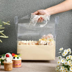 Honeydak 10 Pcs Cake Flower Clear Gift Boxes with Handle 4 in, Yellow, Bow - Image 4
