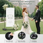 Wedding Sign Holder Adjustable up to 5.7 FT Tall - Welcome to Our Wedding Sign Stand with Design Bundle, Hanging Straps & Water Bags (Black) - Image 5