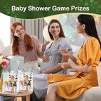 55Pcs Baby Shower Prizes for Game Winners 6 Sets Cheese Board Spoon Fork Butter Spreaders Plaid Towel Thank You Card and Gift Bags for Baby Shower Wedding Bridal Shower Favors (Round Shaped) - Image 6