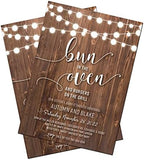 Bun in the Oven | Burgers on the Grill | Baby Shower Invitation | Baby-Q Shower | Baby BBQ | Bun in the Oven Invite | Rustic | String Lights by Handmade