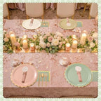 Mimorou 338 Pcs Sage Green and Pink Plates Napkins Cups Flatware Set - Image 6