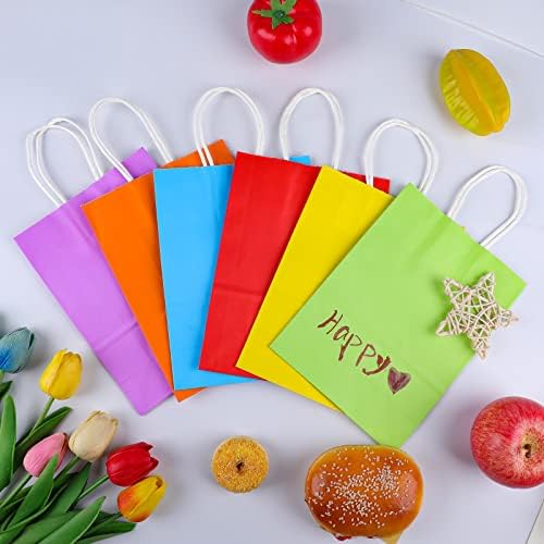 XPCARE 200Pcs Paper Gift Bags 6.3x3.15x8.66'' Kraft Paper Party Favor Bags - Image 5