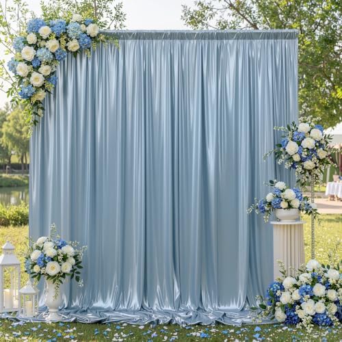 20x10FT Baby Blue Sequin Backdrop Curtain for Party - 4 Panels 5x10FT Wrinkle-Free Shimmer Drapes for Birthday, Wedding, Christmas, Decorations & Photography by Unknown