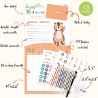 Baby's First Year Calendar with Stickers - 1st Year Tracker and Memory Book for Girls and Boys - Document and Cherish Milestones with Pocket and Drill Free Adhesive Hook - Image 2