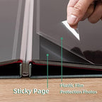Large Photo Album Self Adhesive 4x6 8x10 10x12 13"x12.6" Scrapbook Album 12.6"x11" Inch 60 Black Sticky Pages Linen Cover Magnetic Photo Album with A Metallic Pen and DIY Stickers(Green) - Image 5