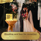 Acrylic Wedding Card Box with Lock String Light Frosted Large Card Box for Wedding Letter Box Envelope Box Acrylic Gift Card Box Money Box for Party Birthday Reception - Image 6