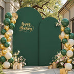 Hunter Green Arch Cover Set of 2-7.2FT, 6FT Christmas Arch Backdrop Cover Spandex Fitted Wedding Arch Stand Covers for Birthday Party Baby Shower Wedding Reception Banquet Photo Background - Image 2