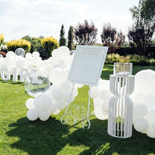 1 Pack White Wedding Easel Stand 57'' Display Stand, Ornate - Image 5