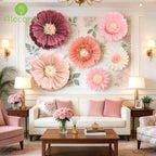 Alecono 6 Pcs Giant Paper Flowers Decorations for Wall(31" 24" 20") - Image 2