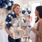 Blue Silver, Wooden Baby Shower Crate Closet,Hollow - Image 6