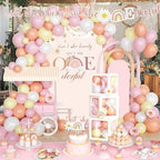 Isn’t She Lovely Isn’t She Onederful First Birthday Decorations, Little Miss Onederful Birthday Party Supplies with Boho Rainbow 1st Backdrop, Banner, Balloon Garland, Crown - Image 7