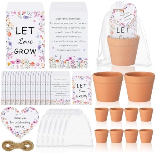 Ctosree 50 Sets Let Love Grow Wildflower Wedding Favors for Guests by Ctosree