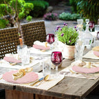 LIYH 50 Pcs Pink Plastic Plates Reusable - Durable and Dishwasher Safe Baby Shower Plates Wavy Daisy Plastic Flower Plate for Party Wedding Birthday Picnics BPA Free (25Guests) - Image 4