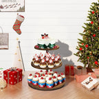 ELITEROO 3 Tier Cupcake Stand for 50 Cupcakes, Rotating Wooden Cake Stand - Image 3