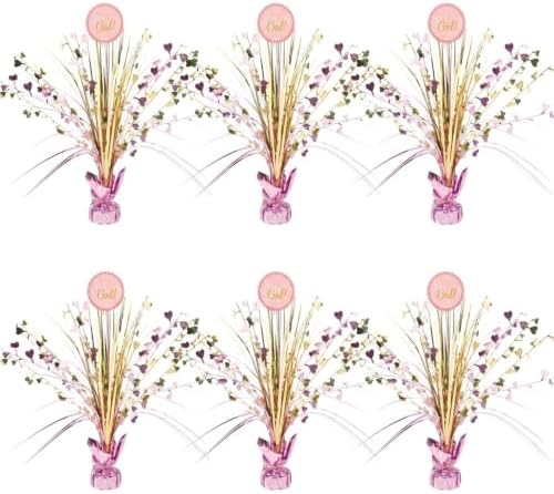 Exquisite It's a Girl Spray Centerpieces 6 Pack, 18 Inch Baby Decor by Exquisite