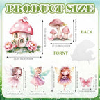 6 Pcs Fairy Wonderland Birthday Party Decoration Mushroom House Baby Shower Decoration Fairy First Birthday Cardboard Cutout Photo Props for Girls Women Party Supplies - Image 3