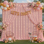 6 Panels Dusty Rose Backdrop Curtains - Wrinkle Free Fabric Backdrop Curtain for Photoshoot,10ft Wedding Party Photo Backdrop Drapes for Birthday Baby Shower Photography Stage Background Decorations - Image 4