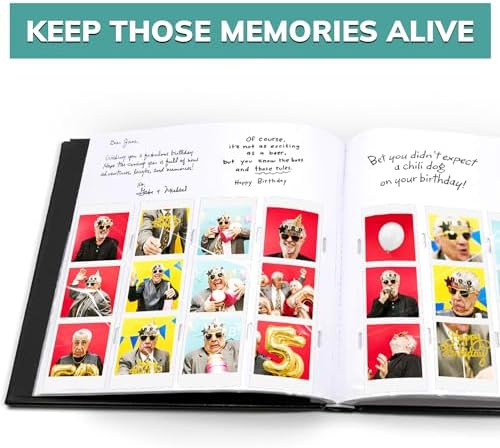 PBF (5 Pack) Photo Booth Album, Guest Book with 2x6 Clear Picture Inserts, Black Cover with Plastic Sleeves & White Pages, Scrapbook Album for Photo Strips, Memory Book, Wedding, and Baby Showers - Image 3
