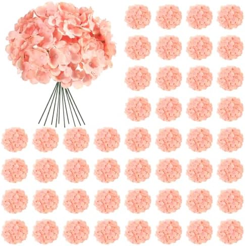 Auihiay 64Pcs Hydrangea Artificial Flowers, Silk Hydrangeas Decor by Auihiay