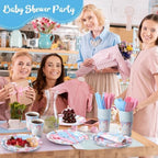 Pickmesh 400 Pcs Donut Themed Gender Reveal Party Supplies Plates Serve 50 - Image 4