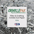 CrinklePak 10 LB USA Made crinkle paper filler | Paper Shred Filler for Shipping packages, Gift Wrap, Great packing paper for gift basket filling, Birthdays, and Weddings|Silver & White Metallic by CrinklePak