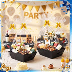 EVELOMO 6 Pack Empty Gift Baskets to Fill - 10" x 8" Large Baskets for Gifts Empty, Sturdy DIY Gifts Baskets Sets with 500g Crinkle Cut Papers for Birthdays Weddings Parties & Holidays (Black) - Image 5