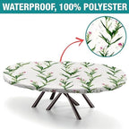 Blooming Beautiful Stars Print Oval Tablecloth Waterproof & Stain Resistant Elastic for Bridal Shower Engagement Housewarming Wedding Fits for 48" x 68" Oval Table - Image 2