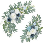 Blue Wedding Arch Flower Swags Set of 2, Artificial Arch Flower by Finphoon