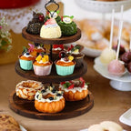 Teenyyou 5 Pcs Wood Dessert Table Display Set Cupcake Stand, Dark Color - Image 5
