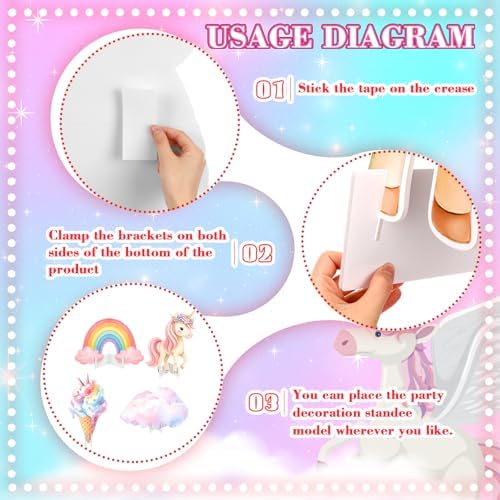 Honoson 4 Pcs 30" Large Rainbow Unicorn Birthday Decorations Cardboard Cutouts Standup, Unicorn Baby Shower Backdrop Photo Booth Props for Princess Party Decor Lawn Yard Signs Supplies - Image 4