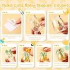 Funnymoom 24 Sets Baby Shower Bottles Favors for Guests Glass 100 ml Milk Jar with Ribbons and Stickers Decorations for Gender Reveal Newborn Centerpiece Party Favor(Sage Green,Baby) - Image 5