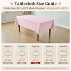 Light Pink Rectangle Tablecloth 60 x 90 Inch Machine Wash Indoor & Outdoor - Image 5