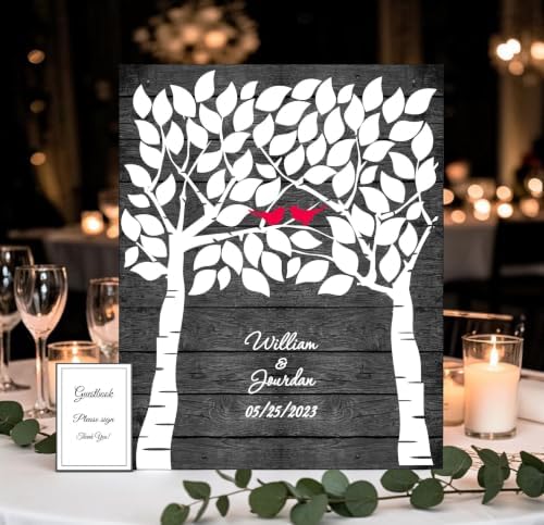 Personalized Wedding Tree Print 50-200 signatures guest book Alternative - Image 7