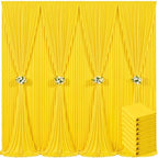 40ft x 10ft Yellow Backdrop Curtain for Parties Yellow Wrinkle Free Backdrop Drapes Panels for Birthday Party Baby Shower Wedding Photo Photography Polyester Fabric Background Decoration by Suppromo