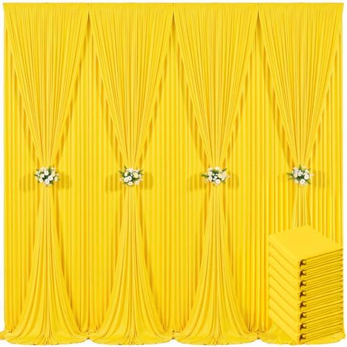 40ft x 10ft Yellow Backdrop Curtain for Parties Yellow Wrinkle Free Backdrop Drapes Panels for Birthday Party Baby Shower Wedding Photo Photography Polyester Fabric Background Decoration by Suppromo