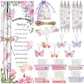 289 Pieces Butterfly Baby Shower Gifts for Guest Ballpoint Pens and Keychains Favors for Girls Bulk Retractable Baby Shower Pens Gender Reveal Thank You Cards Souvenirs Prizes by EYNDYN