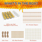 AuroTrends 1.5oz Mini Hexagon Honey Jars 60-Pack with Lids & Dippers - Image 4