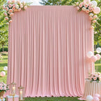 10x10ft Dusty Rose Backdrop Curtains for Wedding Parties Wrinkle Free Photo Backdrop Drapes for Photography Birthday Baby Shower Soft Fabric Party Backgournd for Photoshoot 5x10ft, 2 Panels by Partisky