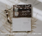 Your Main Event Prints 50 Rustic Mason Jar Save The Date Cards for Wedding, Engagement, Anniversary, Baby Shower, Birthday Party, Wood Save The Dates Postcard Invitations (Pack of 2) - Image 3