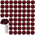 AVIVIHO 65Pcs Fake Flowers Burgundy Hydrangea Artificial Flowers Bulk (Not Squished, No Steaming Need) Silk Flowers with Stems for Wedding Decor,Home,Baby Shower,Table Centerpieces Decoration by Aviviho