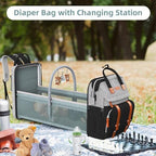 ISMGN Diaper Bag Backpack with Changing Station, Baby Diaper Bag，GreyBlack - Image 4
